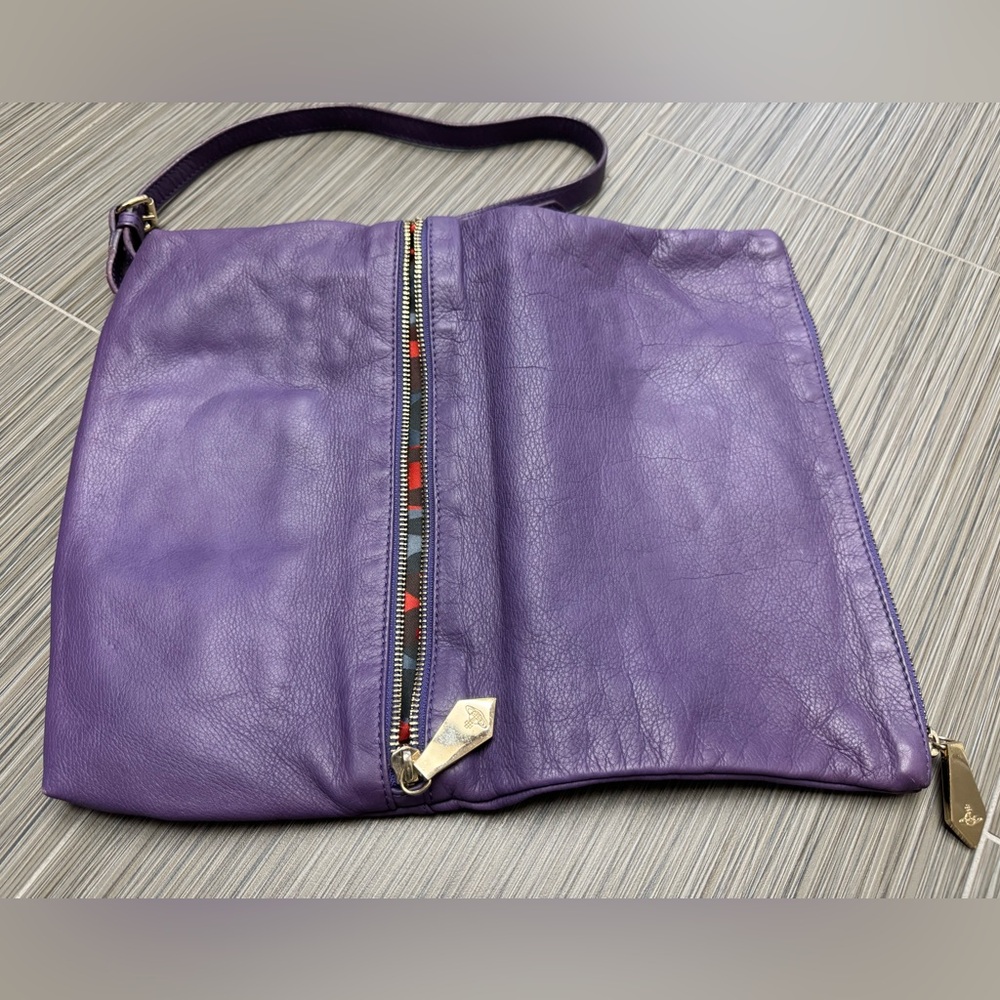 Vivienne Westwood leather bag crossbody shoulder bag clutch removable strap ORB - Picture 5 of 16